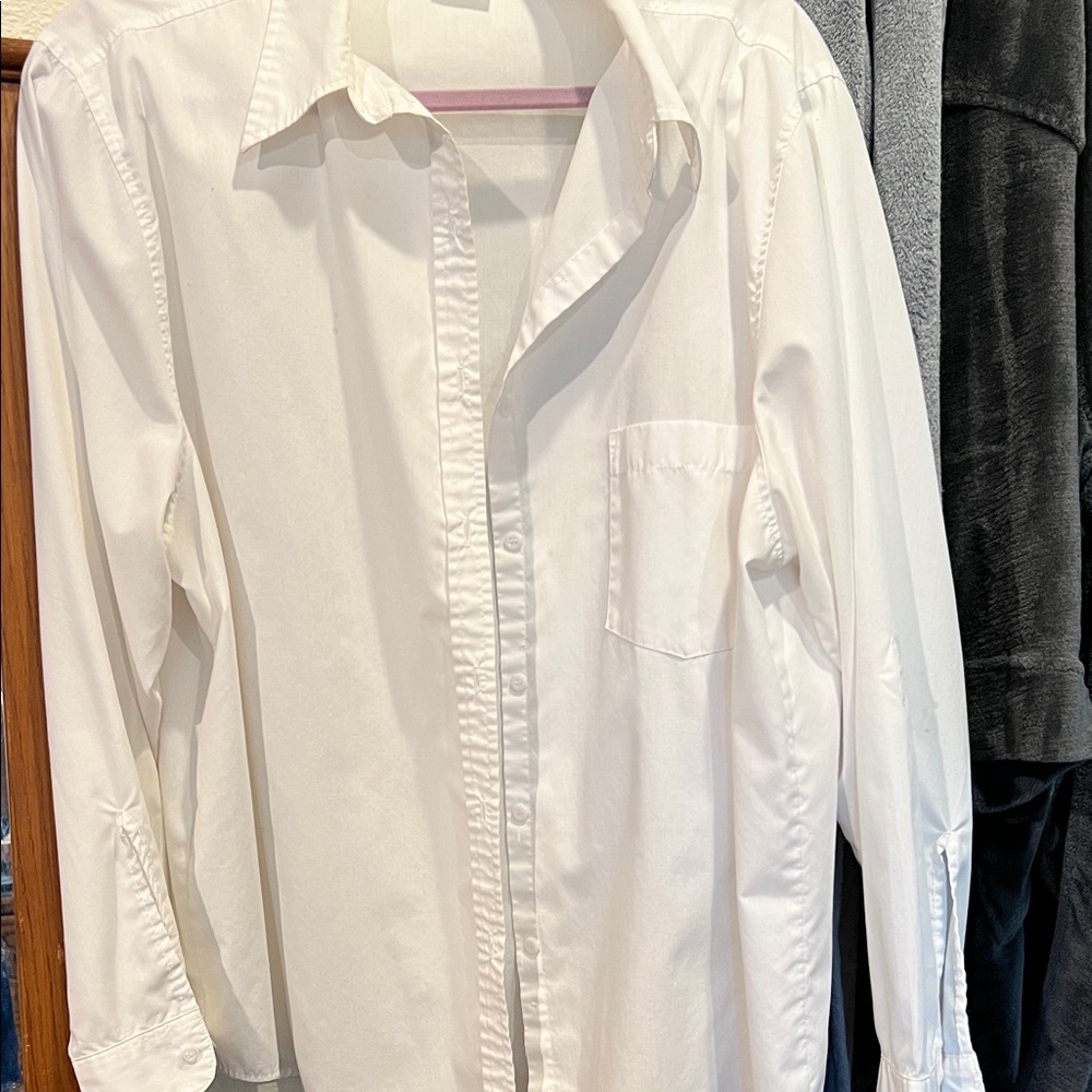 Premier Ladies Plus Elegant White Button-Up Blouse